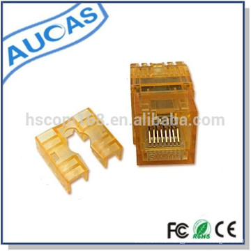 Alta calidad cat5e 8p8c naranja transparente utp rj45 keystone modular jack